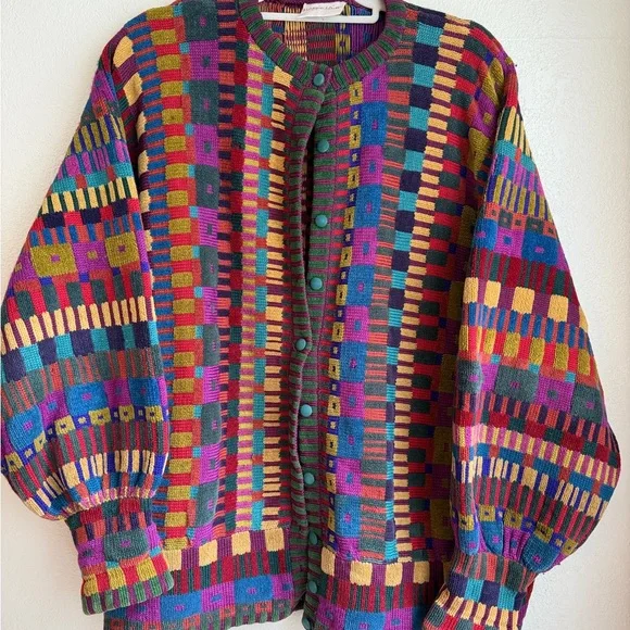 Vintage hand made Betty white Multicolor Women's Sweater size L - Picture 6 of 9